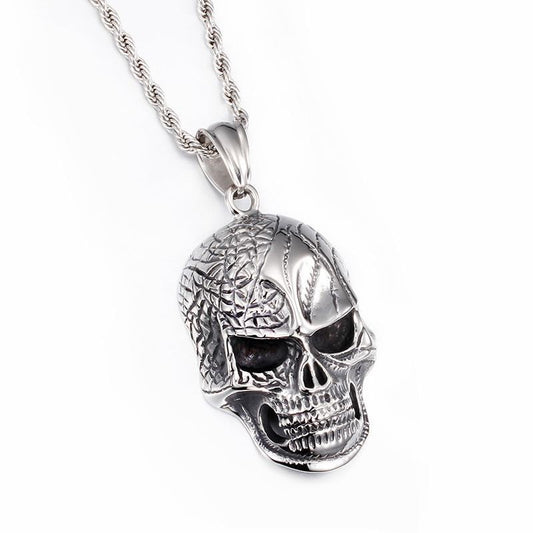 Huge Heavy Skull Polishing Stainless Steel Pendant Necklace Charm-Necklace Pendant-Rossny