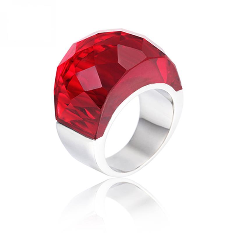 Rossny Bohemia Crystal Wedding Rings For Women Silver Stainless Steel Engagement Jewelry-Rings-Rossny