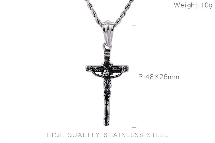 Punk Cross & Skull Stainless Steel Chain Necklace Jewelry-Necklace Pendant-Rossny