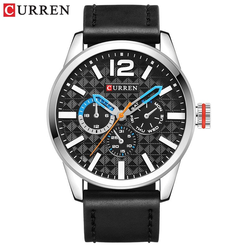 Luxury Brand YSYH Analog Sports Watch Leather Strap Quartz Men Wristwatch