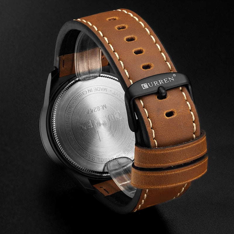 Luxury Brand YSYH Analog Sports Watch Leather Strap Quartz Men Wristwatch