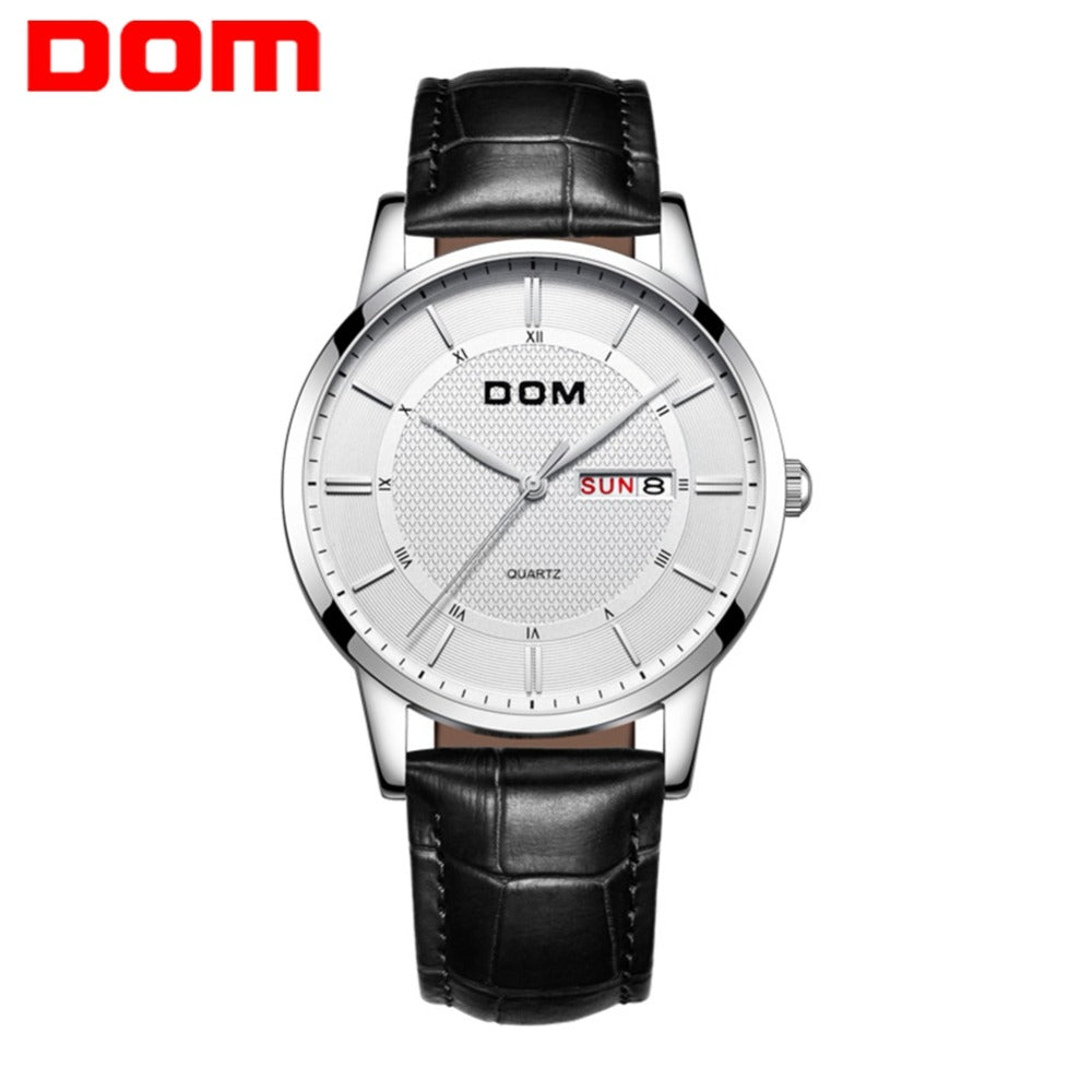 YSYH Men's Watches Ultra-thin Business Casual Leather Wrist Watch Calendar Display Waterproof Multi-function Quartz Clock