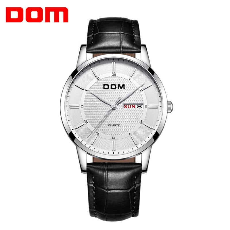 YSYH Men's Watches Ultra-thin Business Casual Leather Wrist Watch Calendar Display Waterproof Multi-function Quartz Clock