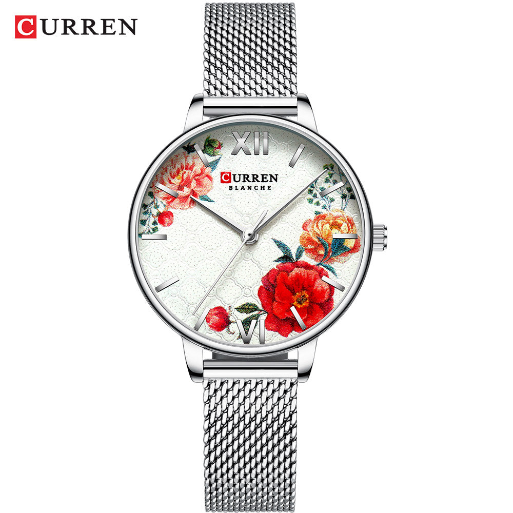 YSYH Fashion Trend Flower Leather Watches Classic Black Wristwatch Female Clock Ladies Quartz Watch relogios feminino