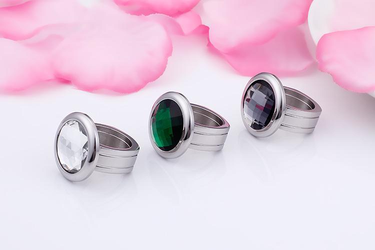 Rossny Women Rings Bulgaria Gold Stainless Steel & Colorful Stone Rings-Rings-Rossny
