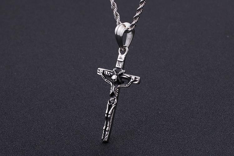 Punk Cross & Skull Stainless Steel Chain Necklace Jewelry-Necklace Pendant-Rossny