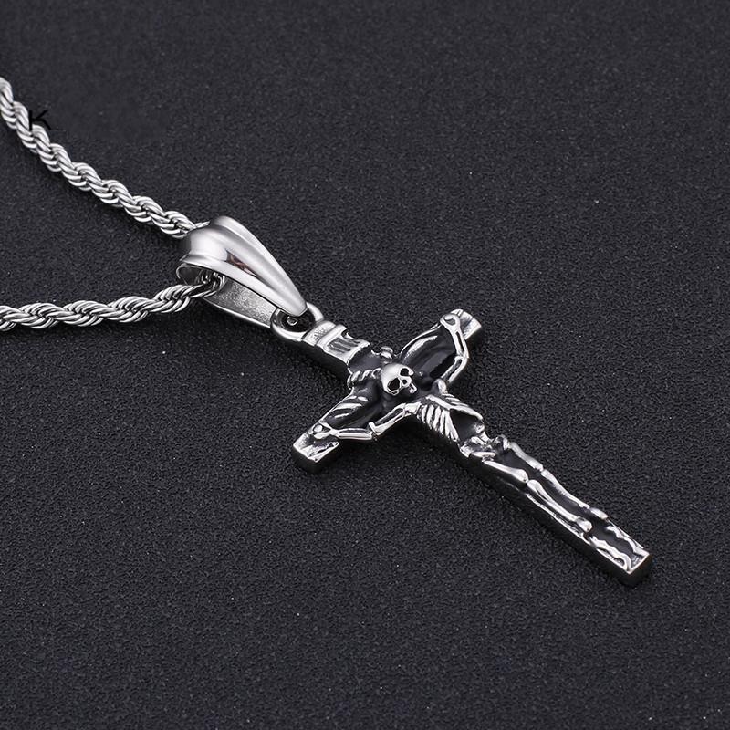 Punk Cross & Skull Stainless Steel Chain Necklace Jewelry-Necklace Pendant-Rossny
