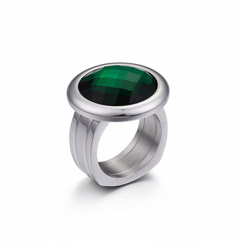 Rossny Women Rings Bulgaria Gold Stainless Steel & Colorful Stone Rings-Rings-Rossny