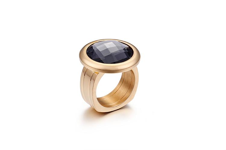 Rossny Women Rings Bulgaria Gold Stainless Steel & Colorful Stone Rings-Rings-Rossny