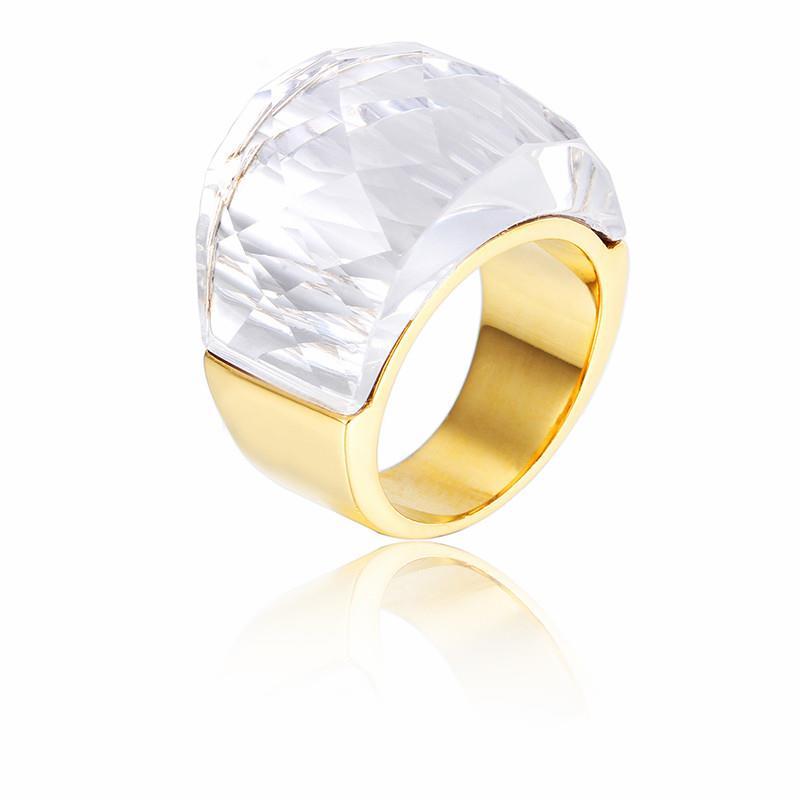 Rossny Bohemia Crystal Wedding Rings For Women Silver Stainless Steel Engagement Jewelry-Rings-Rossny