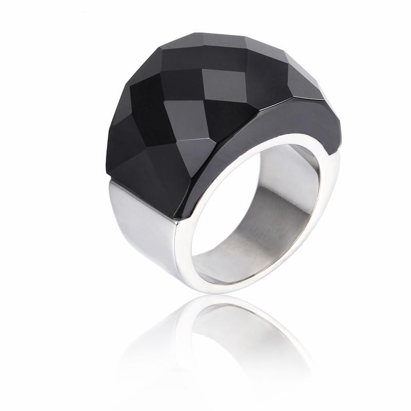 Rossny Bohemia Crystal Wedding Rings For Women Silver Stainless Steel Engagement Jewelry-Rings-Rossny