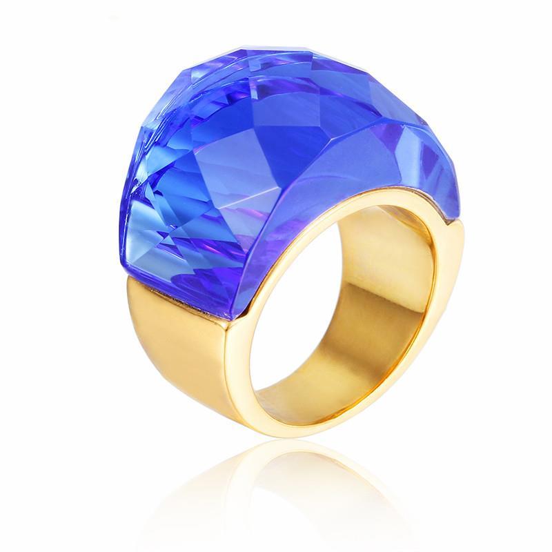 Rossny Bohemia Crystal Wedding Rings For Women Silver Stainless Steel Engagement Jewelry-Rings-Rossny