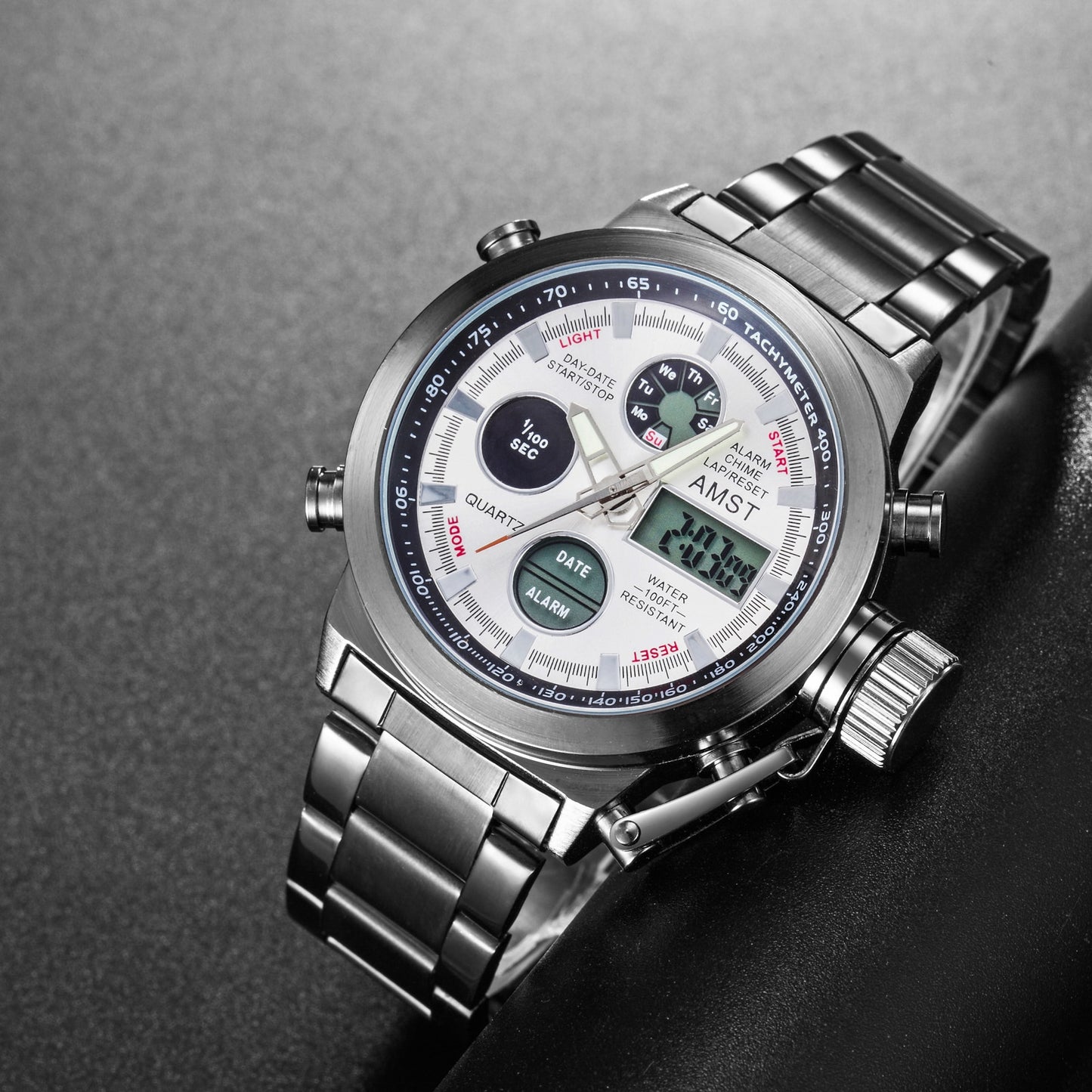YSYH New Men's Wristwatch Clock Digital Dual Display Watch Male Multi-function Quartz Clock 50M Waterproof Chronograph