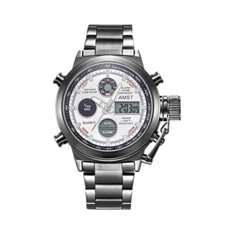 YSYH New Men's Wristwatch Clock Digital Dual Display Watch Male Multi-function Quartz Clock 50M Waterproof Chronograph