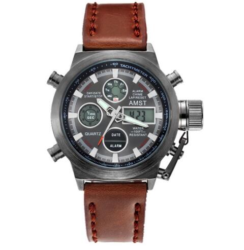 YSYH Wrangler Series Men's Watch 50 Meter Dive Leather Strap Military Watch Men's Waterproof Sports Quartz Alarm Clock New