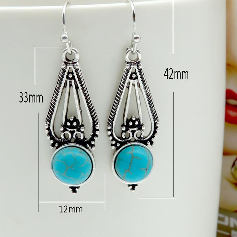 Hollow Turquoises Earrings-Eearrings-Rossny
