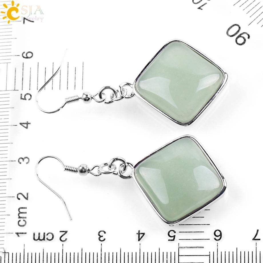 Square Gem Quartz Drop Earring-Earrings-Rossny
