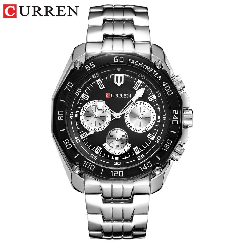 YSYH 8077 Full Stainless Steel Band Watches For Men Fashion Army Military Quartz Mens Watch Sport Wristwatch Male Clock Reloje