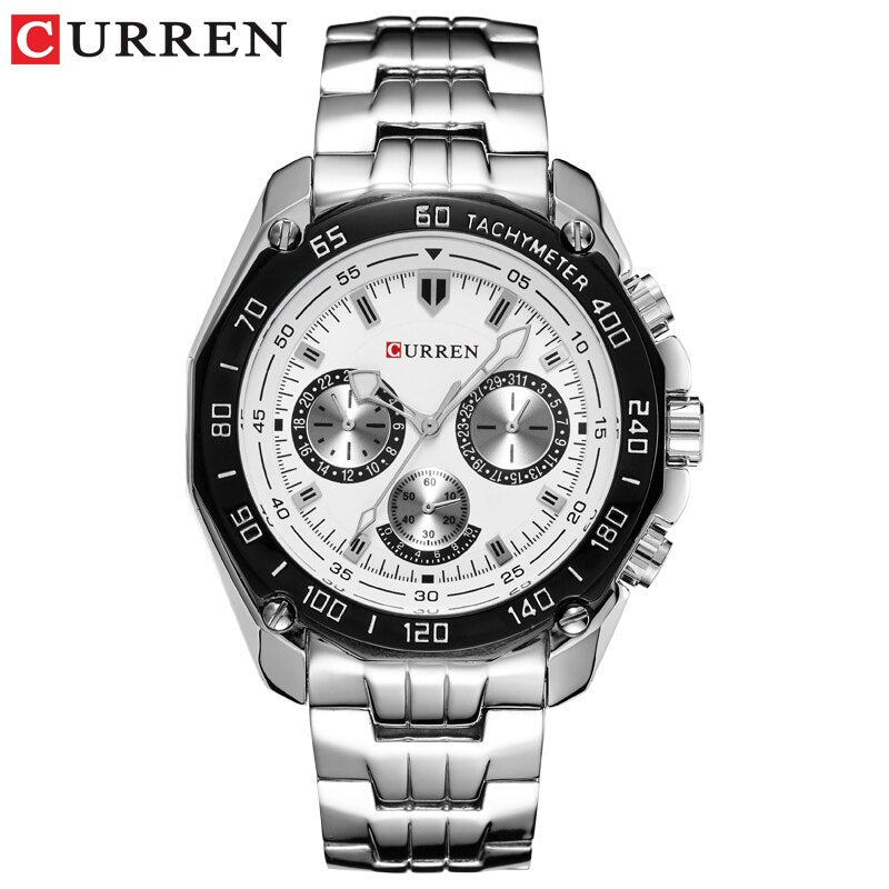 YSYH 8077 Full Stainless Steel Band Watches For Men Fashion Army Military Quartz Mens Watch Sport Wristwatch Male Clock Reloje