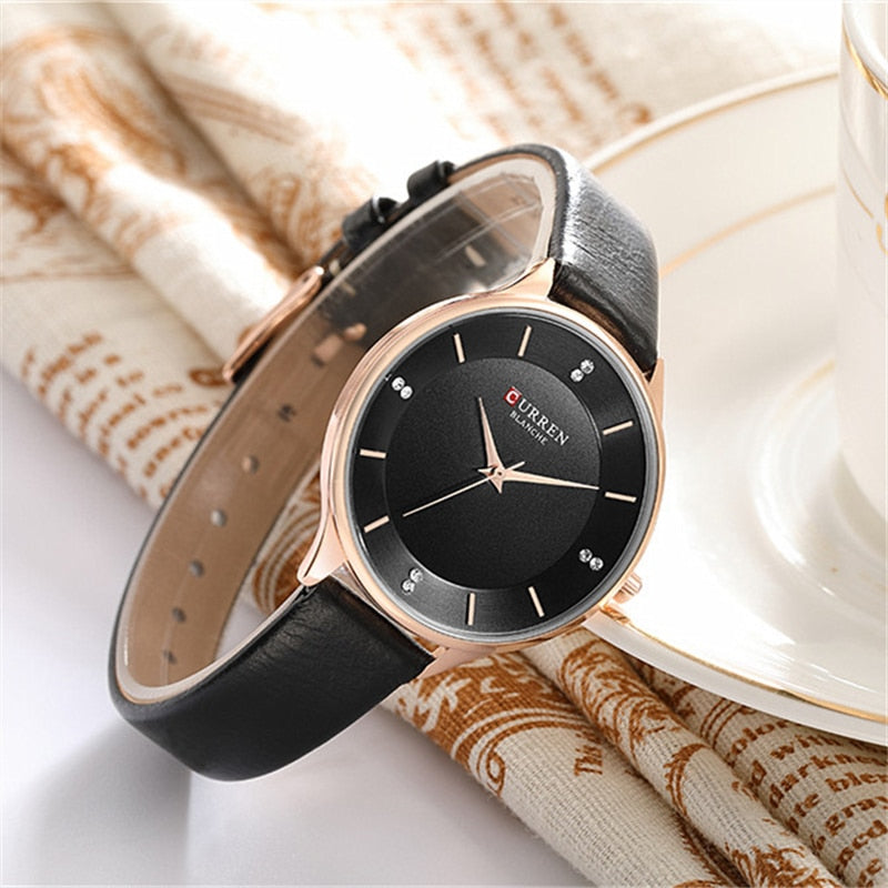 YSYH Brand Diamond Women's Watch Simple Slim Quartz Leather Wristwatch For Women Fashion Dress Ladies Clock Montre femme