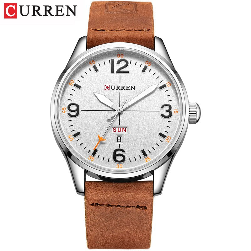 YSYH Brand Luxury Casual Military Quartz Watch Men Wristwatch Leather Strap Calendar erkek kol saati