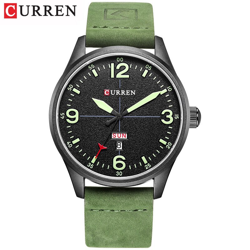 YSYH Brand Luxury Casual Military Quartz Watch Men Wristwatch Leather Strap Calendar erkek kol saati