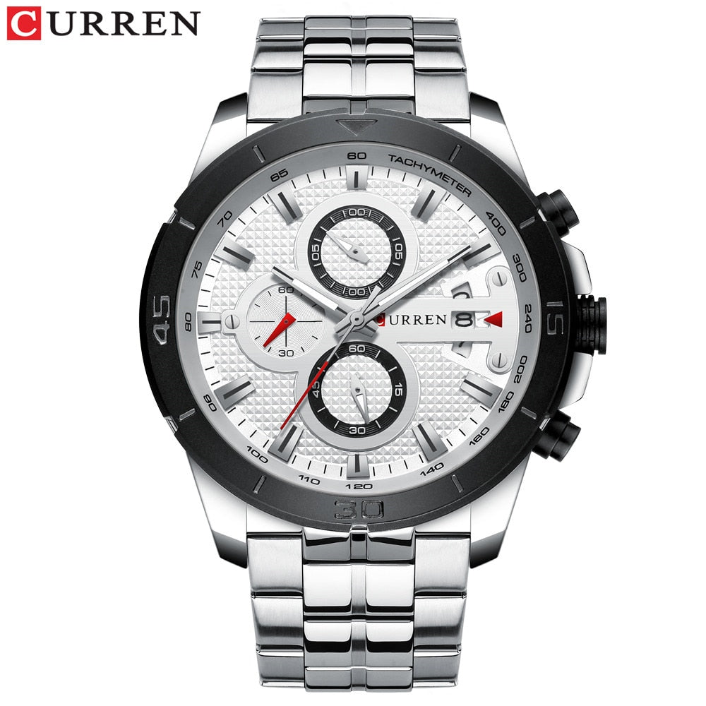 YSYH Men Watch Luxury Brand Stainless Steel Wrist Watch Chronograph Army Military Quartz Watches