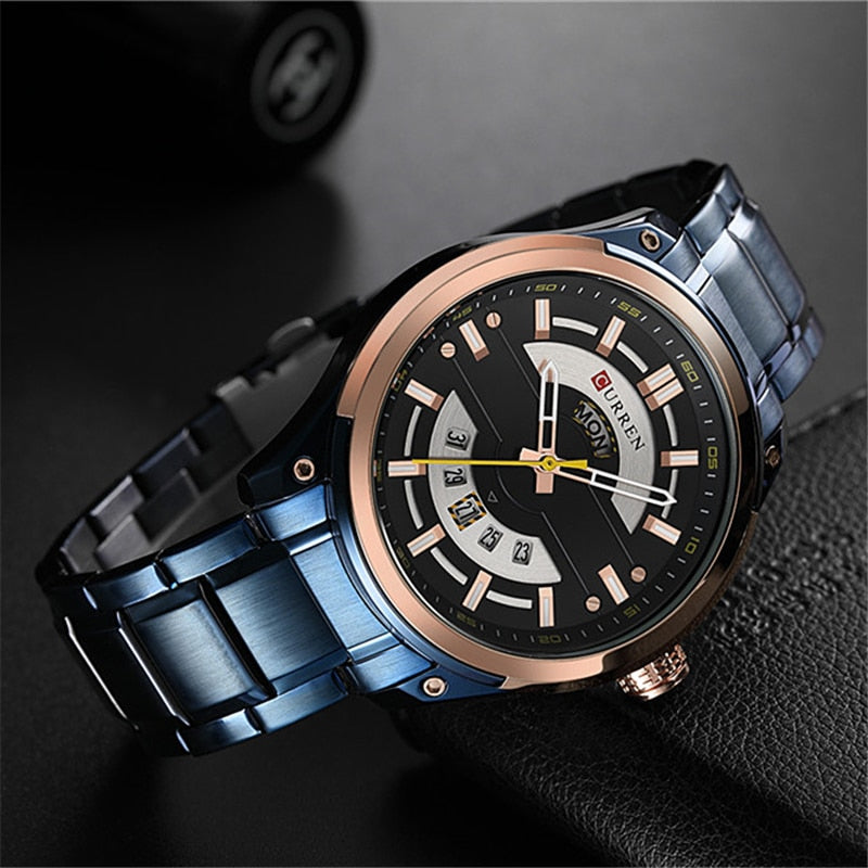 YSYH Calendar Watches Casual Sport Watch For Men 30M Water Resistant Stainless Steel Band Male Clock Luminous Wristwatches