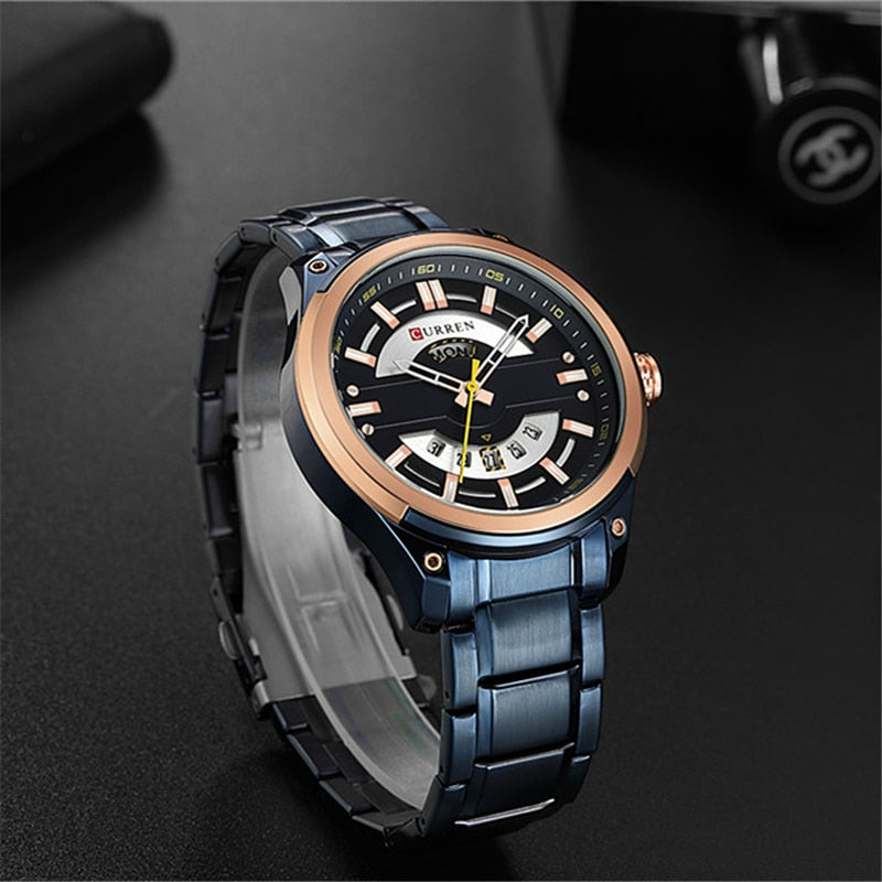 YSYH Calendar Watches Casual Sport Watch For Men 30M Water Resistant Stainless Steel Band Male Clock Luminous Wristwatches