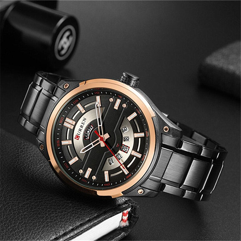 YSYH Calendar Watches Casual Sport Watch For Men 30M Water Resistant Stainless Steel Band Male Clock Luminous Wristwatches