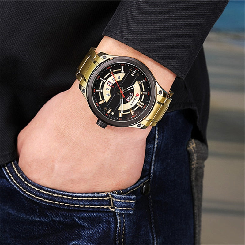 YSYH Calendar Watches Casual Sport Watch For Men 30M Water Resistant Stainless Steel Band Male Clock Luminous Wristwatches