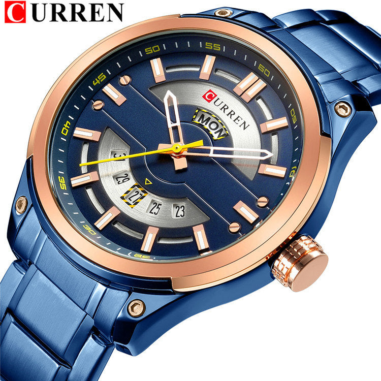 YSYH Calendar Watches Casual Sport Watch For Men 30M Water Resistant Stainless Steel Band Male Clock Luminous Wristwatches