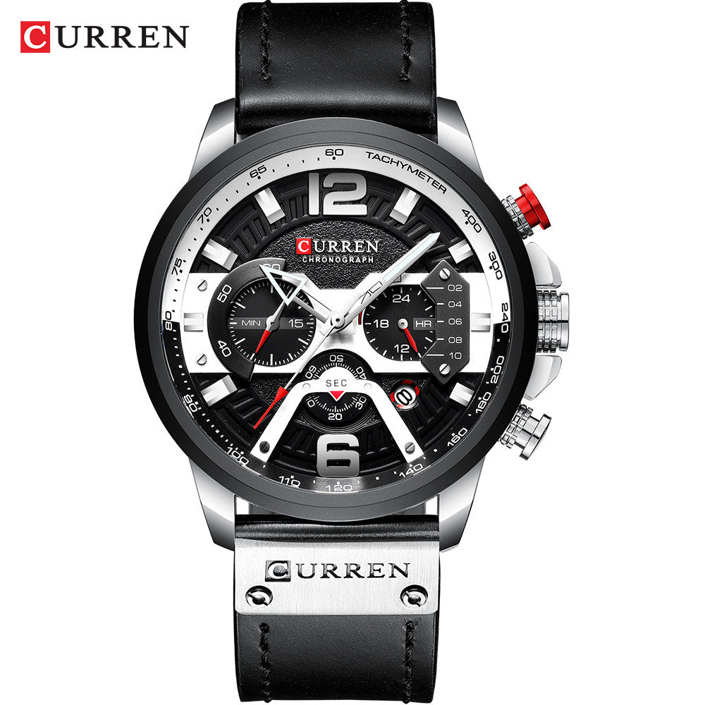 YSYH Casual Sport Watches for Men Blue Luxury Military Leather Wrist Watch Man Clock Chronograph Wristwatch