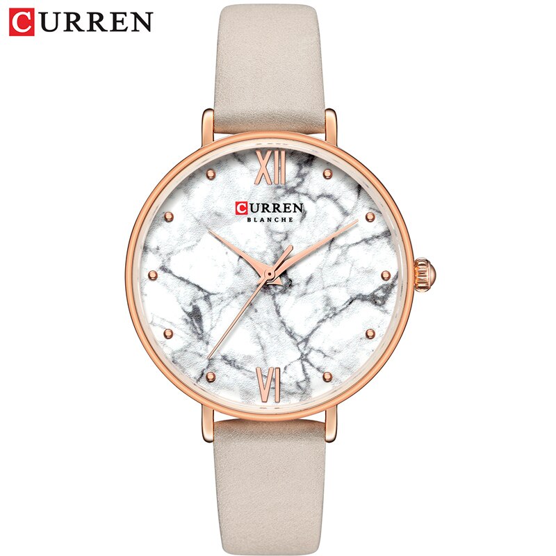 YSYH Casual Women's Watch Fashion Marble Texture Dial with Soft Leather Strap Watches Ladies Analogue Quartz Wristwatch Reloj