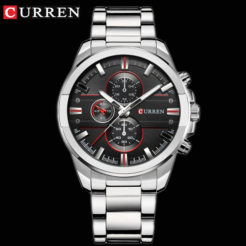 YSYH Classic Stainless Steel Strap Watches Men Military Analog Quartz Wristwatch For Mens Clock Casual Male Watch