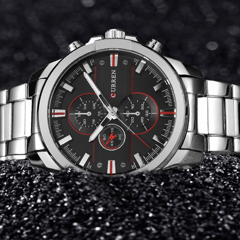 YSYH Classic Stainless Steel Strap Watches Men Military Analog Quartz Wristwatch For Mens Clock Casual Male Watch