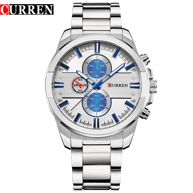 YSYH Classic Stainless Steel Strap Watches Men Military Analog Quartz Wristwatch For Mens Clock Casual Male Watch