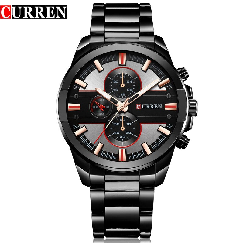 YSYH Classic Stainless Steel Strap Watches Men Military Analog Quartz Wristwatch For Mens Clock Casual Male Watch