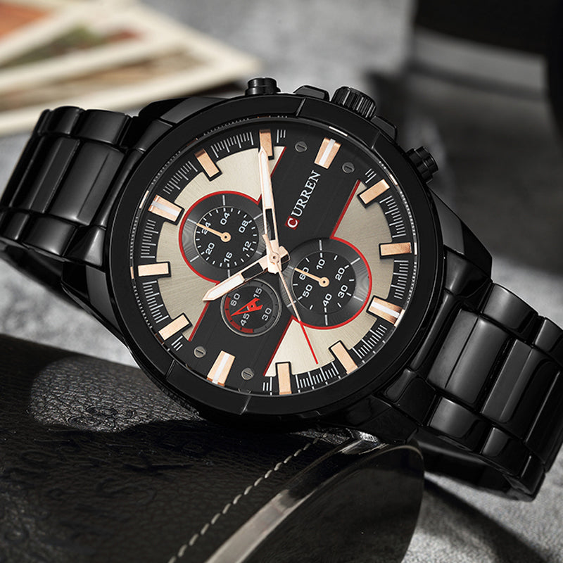 YSYH Classic Stainless Steel Strap Watches Men Military Analog Quartz Wristwatch For Mens Clock Casual Male Watch