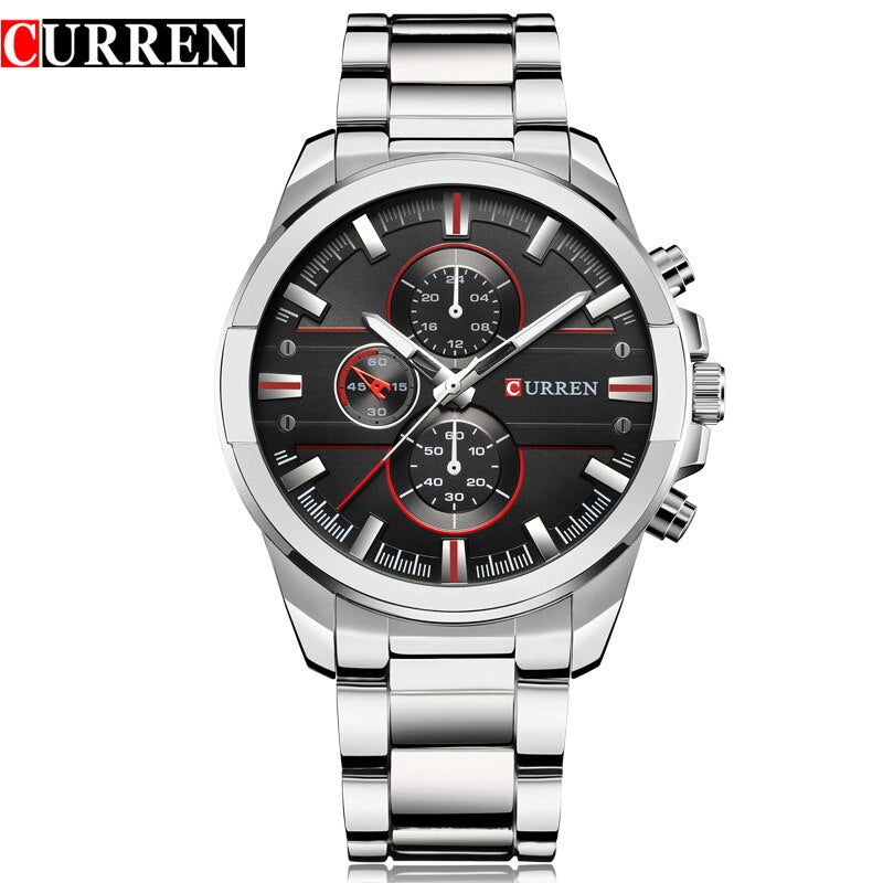 YSYH Classic Stainless Steel Strap Watches Men Military Analog Quartz Wristwatch For Mens Clock Casual Male Watch
