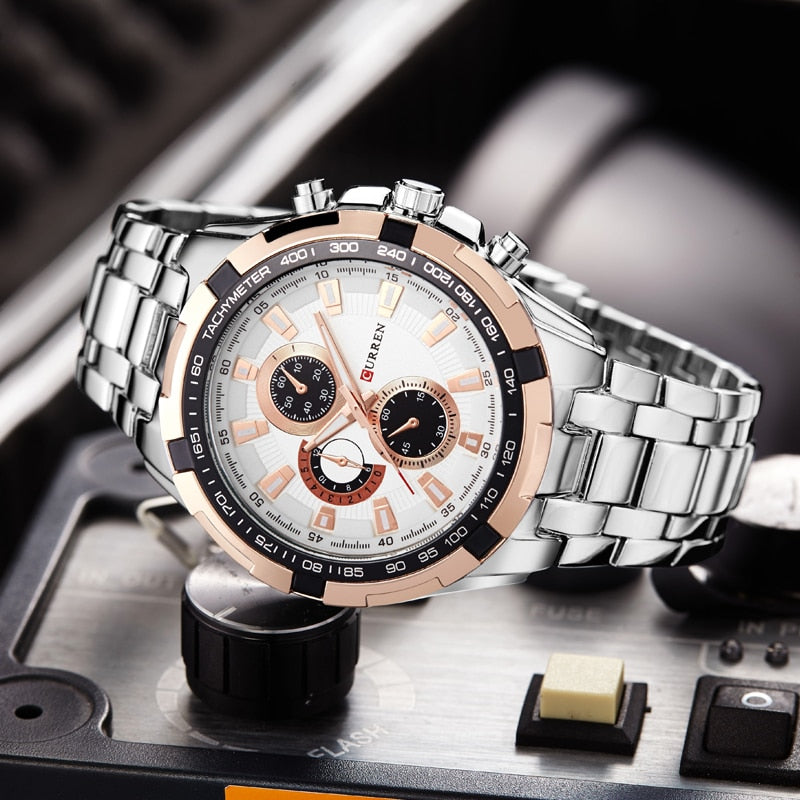 YSYH Men Watches Analog Sport Clock Full Steel Waterproof Wrist Watch For Men Male Clock