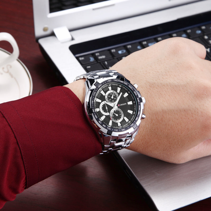 YSYH Men Watches Analog Sport Clock Full Steel Waterproof Wrist Watch For Men Male Clock