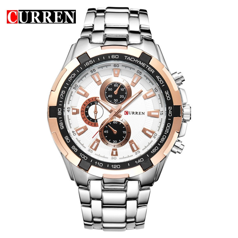 YSYH Men Watches Analog Sport Clock Full Steel Waterproof Wrist Watch For Men Male Clock