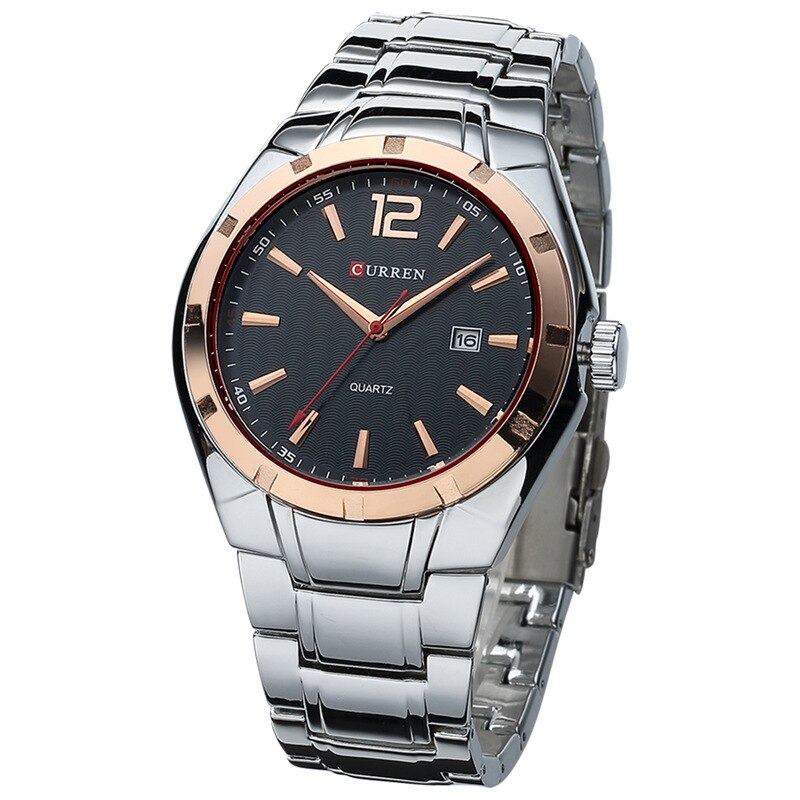 YSYH &Casual Date Men Watches Steel Band Quartz Waterproof Wristwatches erkek kol saat