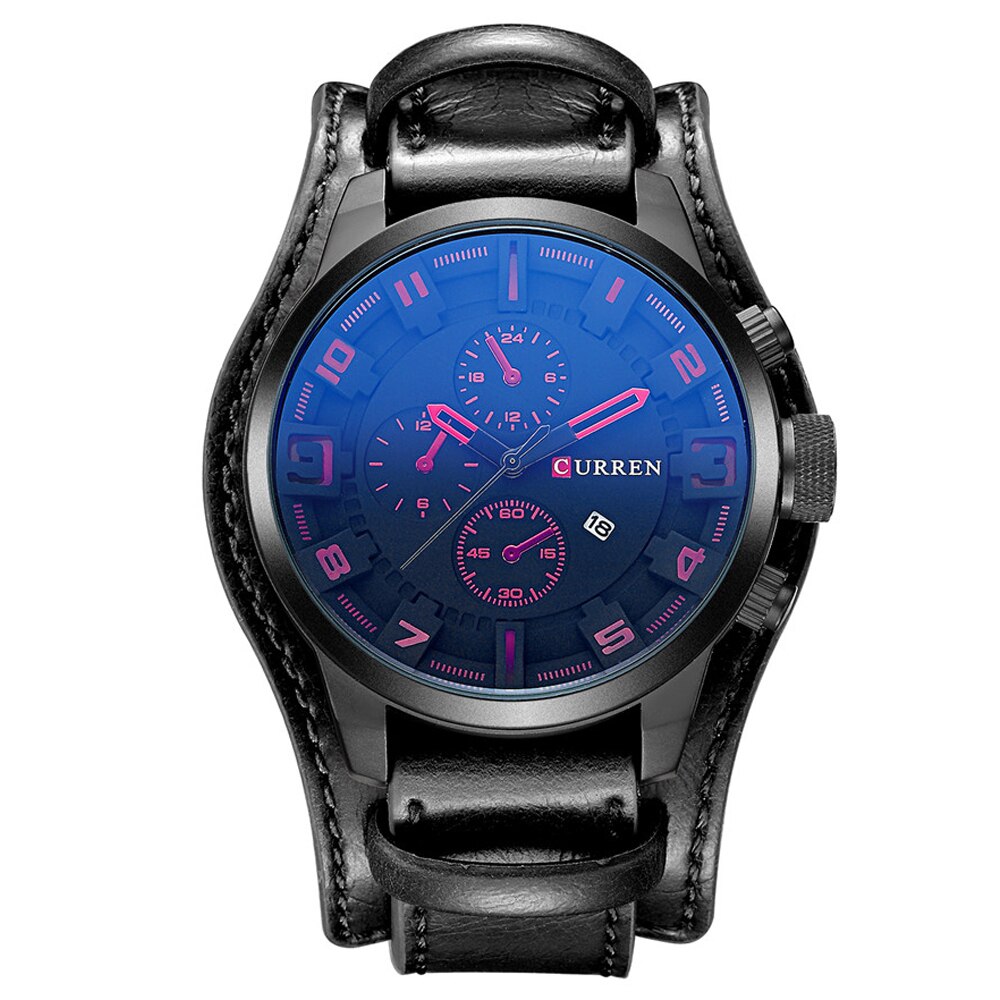 YSYH Casual Quartz Analog Military Sports Wristwatch Leather Strap Male Clock