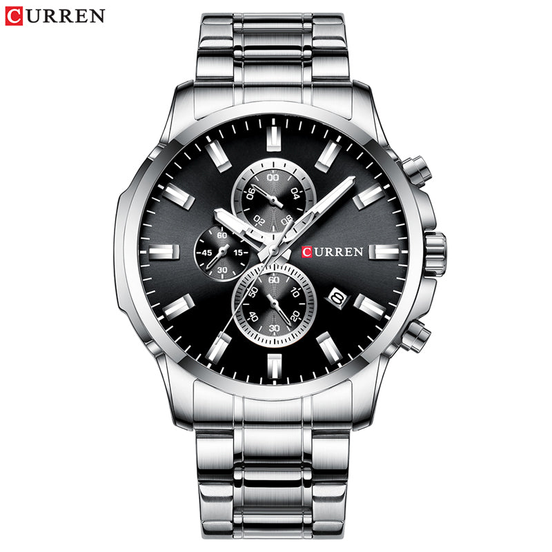 YSYH Fashion Watches Men Coffee Clock Men Quartz Wristwatch Stainless Steel Band Chronograph Watch Male