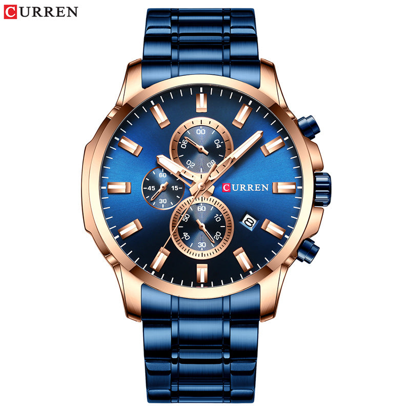 YSYH Fashion Watches Men Coffee Clock Men Quartz Wristwatch Stainless Steel Band Chronograph Watch Male