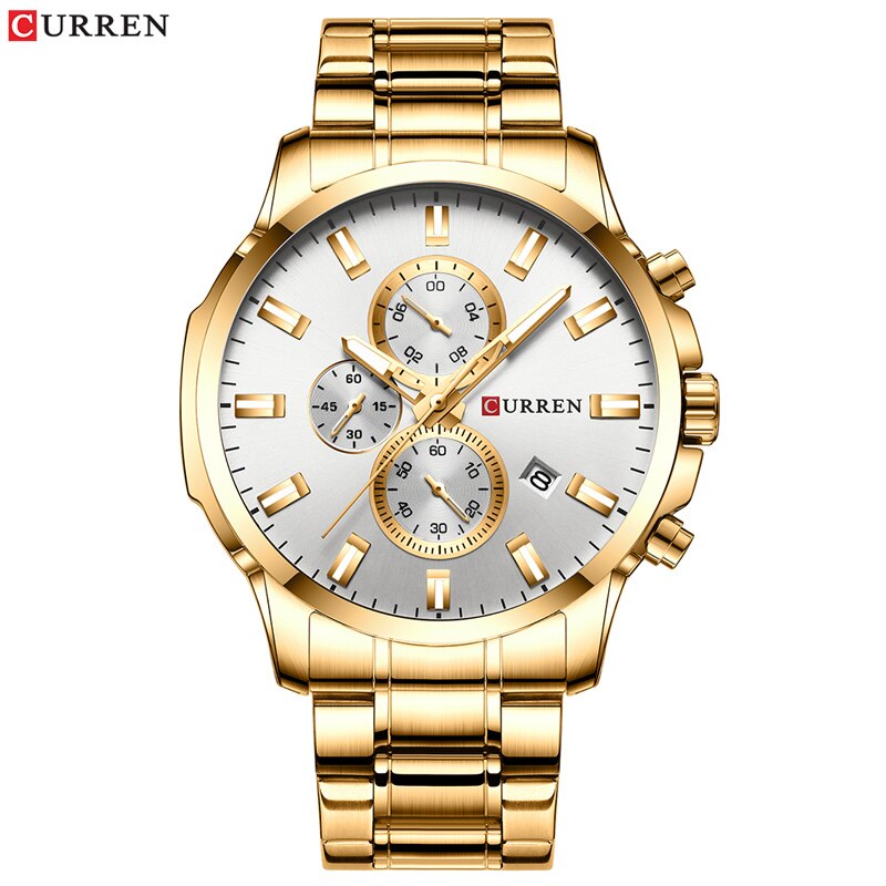 YSYH Fashion Watches Men Coffee Clock Men Quartz Wristwatch Stainless Steel Band Chronograph Watch Male