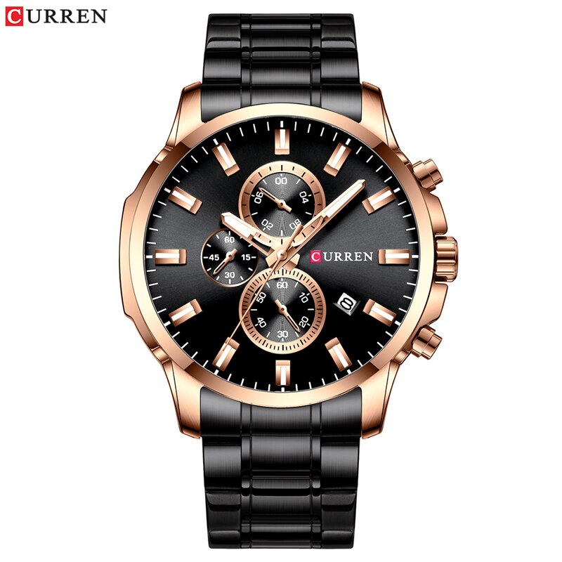YSYH Fashion Watches Men Coffee Clock Men Quartz Wristwatch Stainless Steel Band Chronograph Watch Male