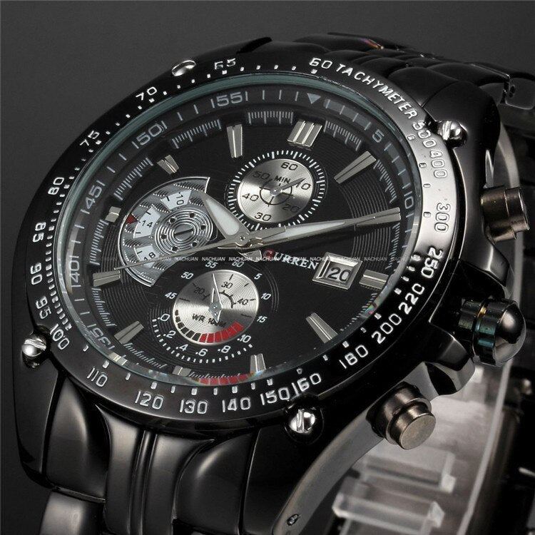 YSYH Full Stainless Steel Quartz Watches Mens Sport Wristwatch Waterproof Male Clock erkek saat Gifts